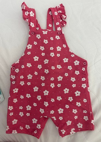 Kız Çocuk Pembe Çiçekli Fırfırlı Tulum