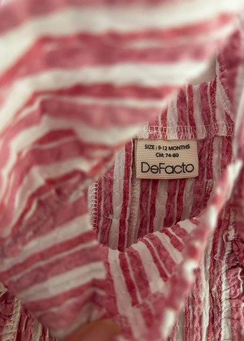 Defacto Kız Çocuk Pembe Çizgili Tulum