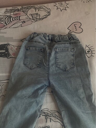 11-12 Yaş Beden mavi Renk LC Waikiki kız çocuk İspanyol paça kot pantolon