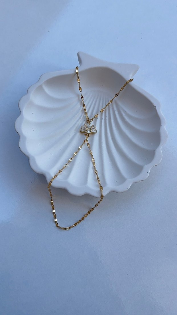 Gold Yelpaze Detaylı Kadın Paslanmaz Çelik Şahmeran - Görsel 3