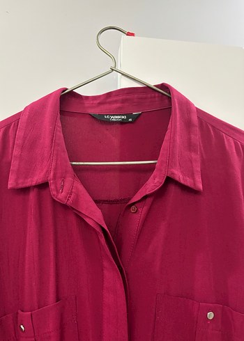 Bordo Düğmeli Kadın Tunik - Görsel 3