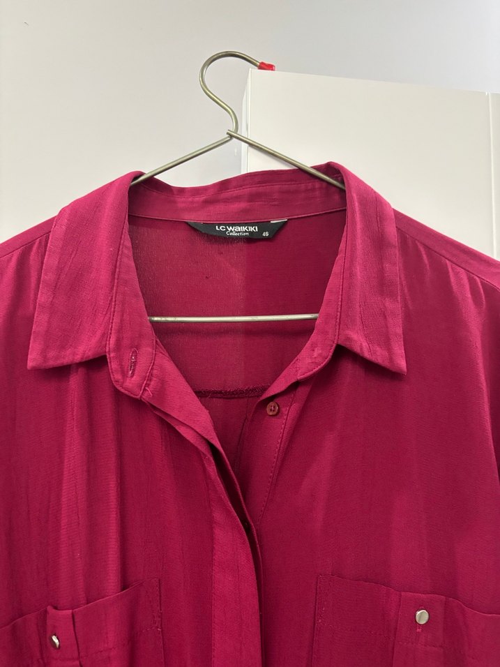 Bordo Düğmeli Kadın Tunik - Görsel 3