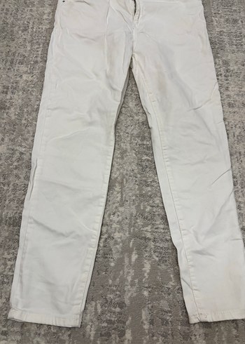 Beyaz Kadın Pamuklu Normal Boy Jean - Görsel 2