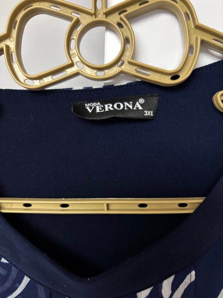 Uzun Kollu Lacivert Desenli Kadın Elbise - Görsel 5