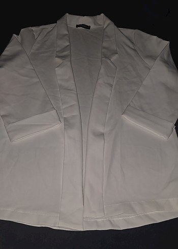 Kadın Beyaz Notch Yaka Blazer Ceket