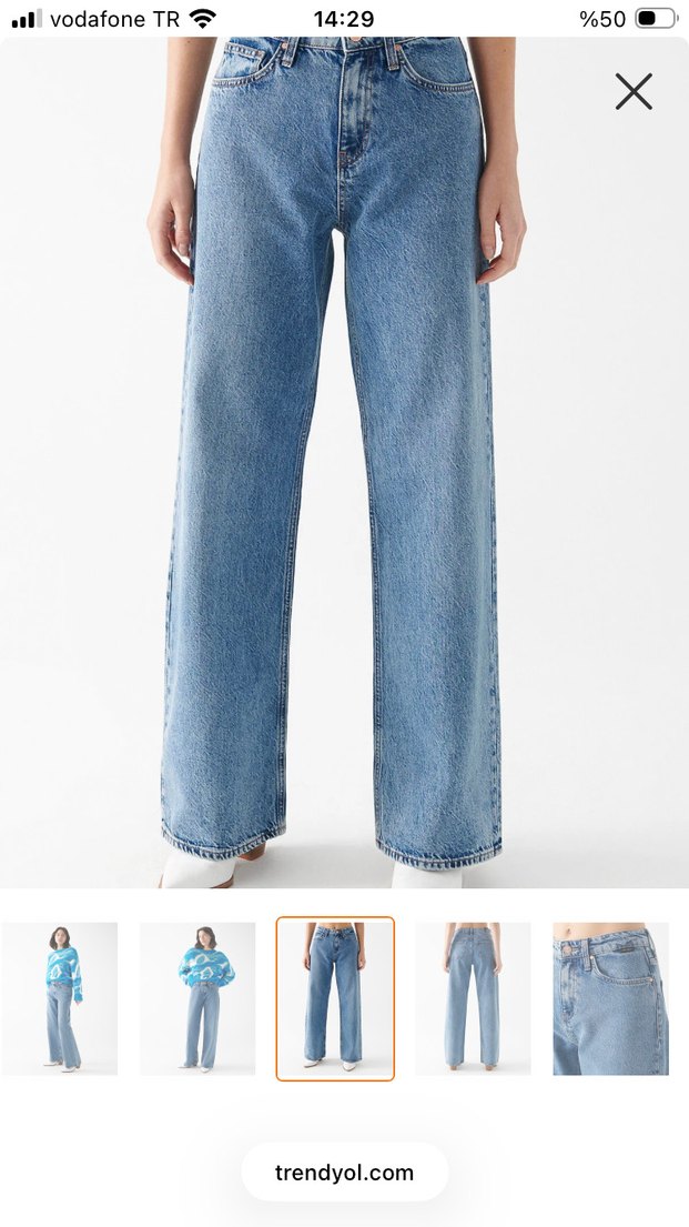 Açık Mavi Baggy Kadın Jean - Görsel 2