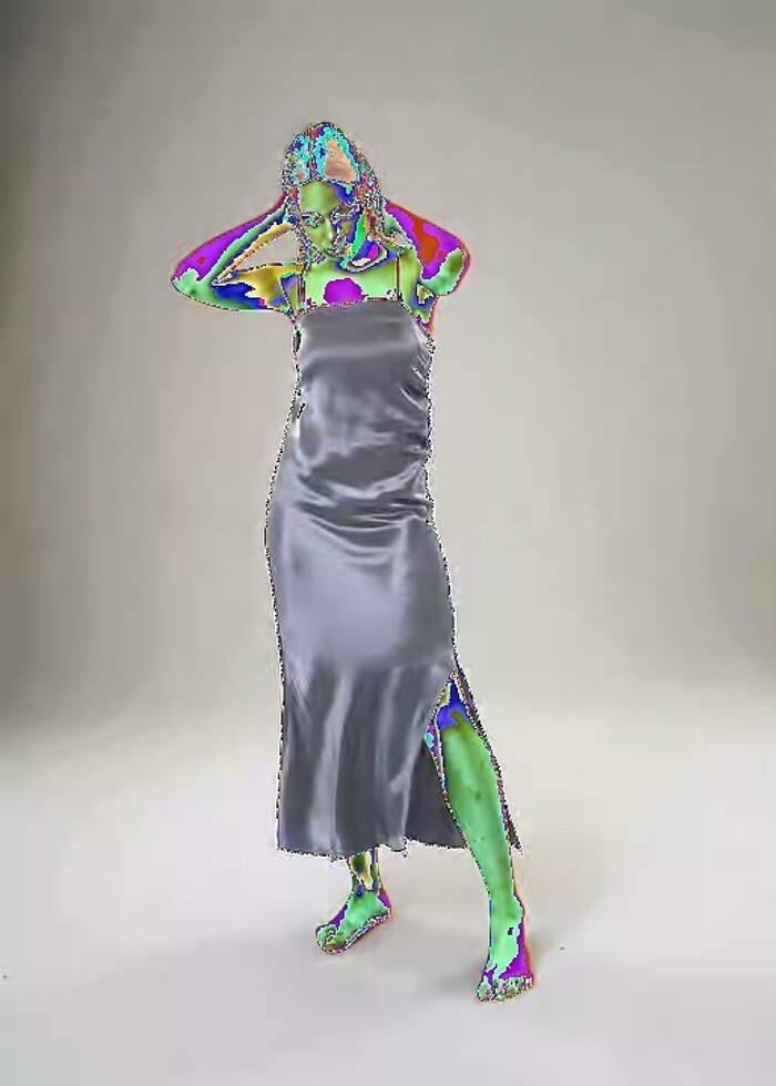 Ambar saten elbise - Görsel 3