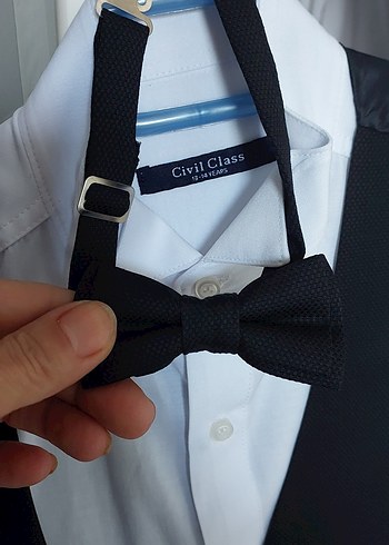 Ayarlanabilir Tokalı Siyah Çocuk smokin