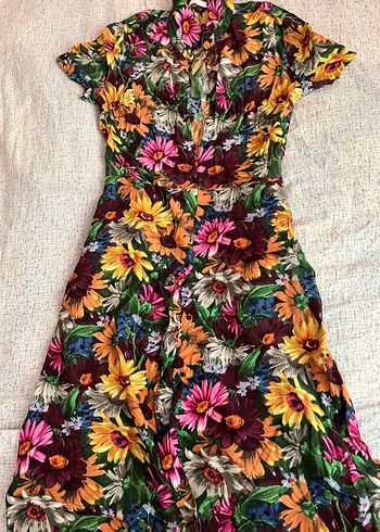 Zara Çiçek Desenli Uzun Bohem Elbise