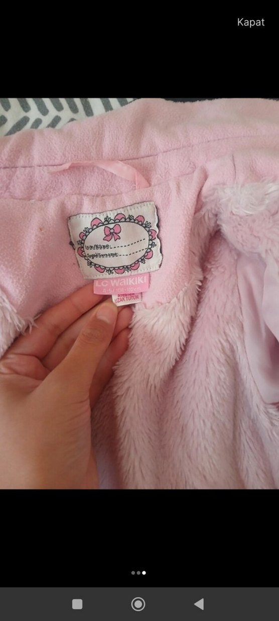 Kız Çocuk Pembe Düğmeli Street Coat - Görsel 2