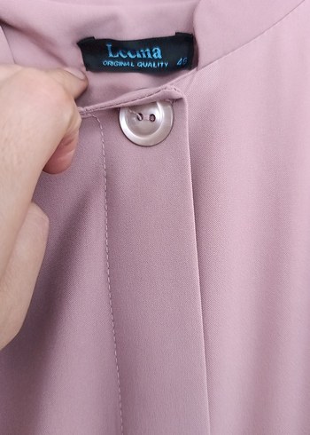 pudra Nakışlı Uzun Kadın ferace - Görsel 3