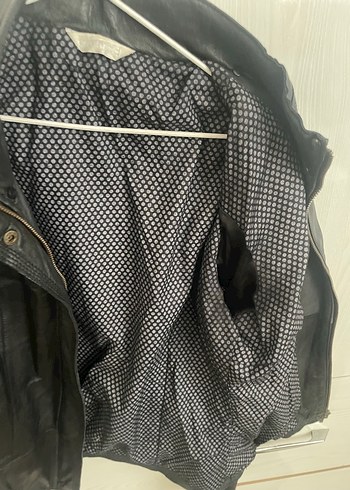 Derimod Siyah Deri Biker Ceket