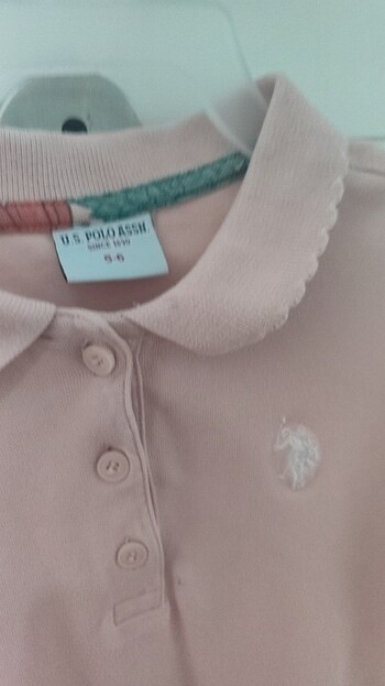U.S Polo Assn. Somon rengi yakalı Uspa polo sweatshirt