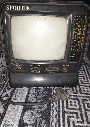 SPORTIE Siyah Mini  siyah beyaz televizyon ve radyo - Görsel 4