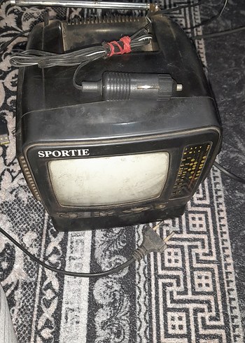 SPORTIE Siyah Mini  siyah beyaz televizyon ve radyo - Görsel 5