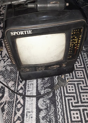SPORTIE Siyah Mini  siyah beyaz televizyon ve radyo - Görsel 3