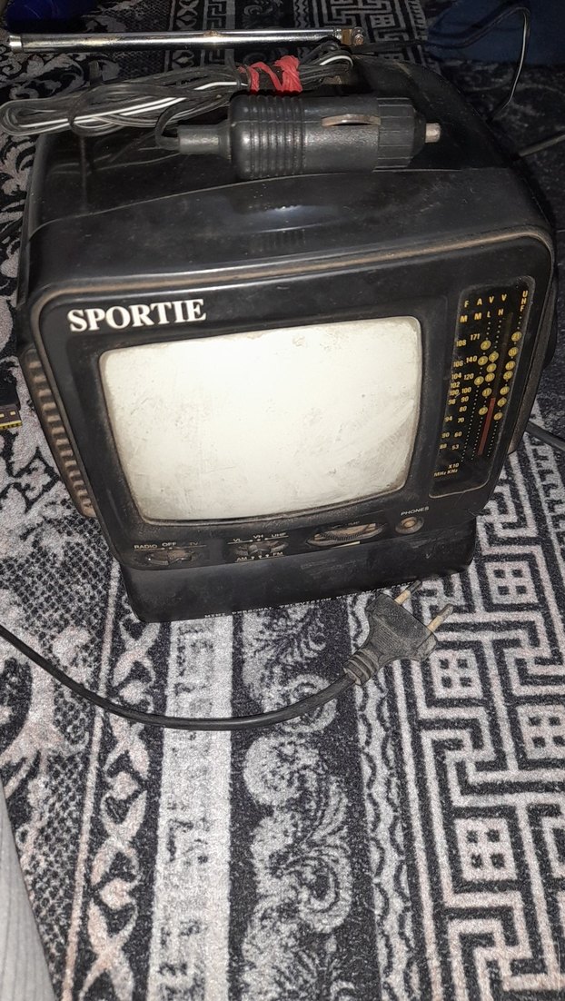 SPORTIE Siyah Mini  siyah beyaz televizyon ve radyo - Görsel 3