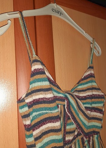 Çok Renkli Bohem Kadın Mini Tulum - Görsel 5