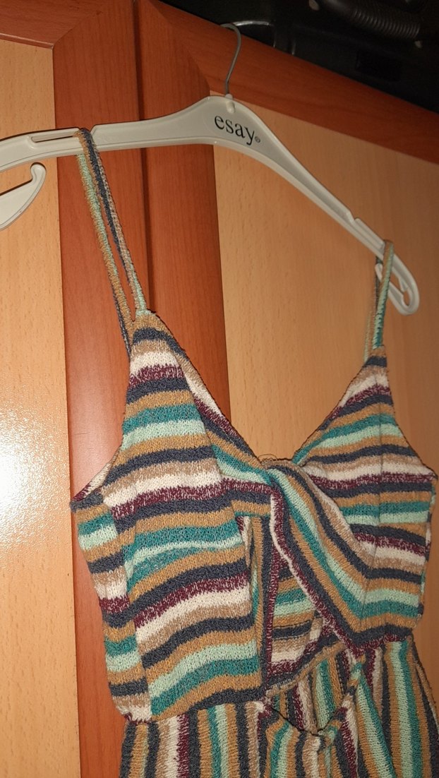 Çok Renkli Bohem Kadın Mini Tulum - Görsel 5