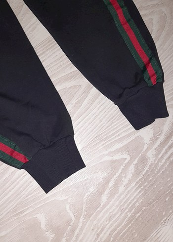 bay bayan giyebilir Siyah Nakışlı Eşofman Altı - Görsel 4