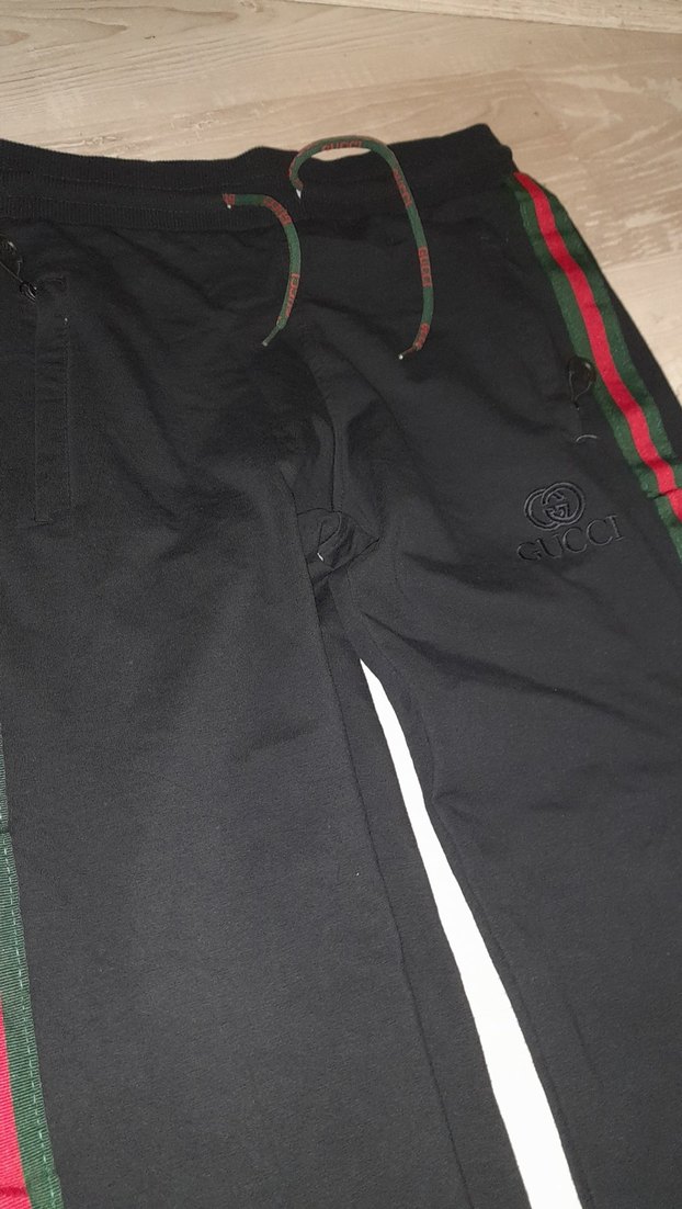 bay bayan giyebilir Siyah Nakışlı Eşofman Altı - Görsel 5