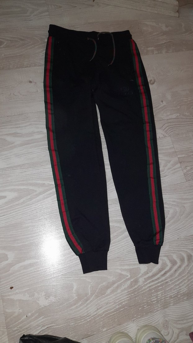 bay bayan giyebilir Siyah Nakışlı Eşofman Altı - Görsel 3