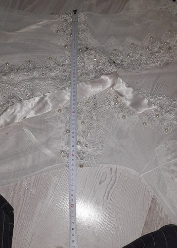 Uzun Beyaz Nakışlı Bohem Kadın Sabahlık taşlı - Görsel 18