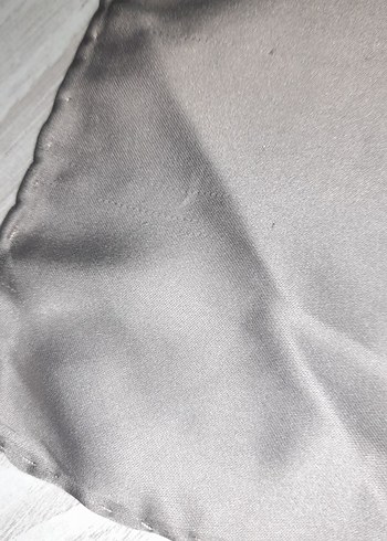 Bej Kadın Drapeli Minimalist eşarp gümüş yakın rengi - Görsel 6