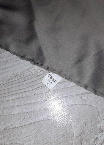 Bej Kadın Drapeli Minimalist eşarp gümüş yakın rengi - Görsel 5