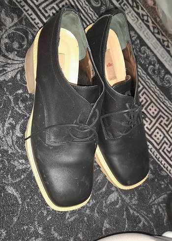 Siyah Platform Topuklu Kadın Oxfords - Görsel 2