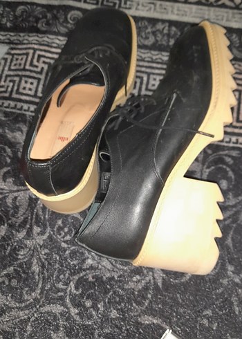 Siyah Platform Topuklu Kadın Oxfords - Görsel 11