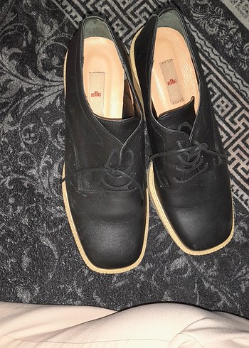 Siyah Platform Topuklu Kadın Oxfords - Görsel 3