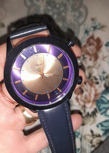 Koyu Mavi Deri Kayışlı Erkek Saat - Görsel 4