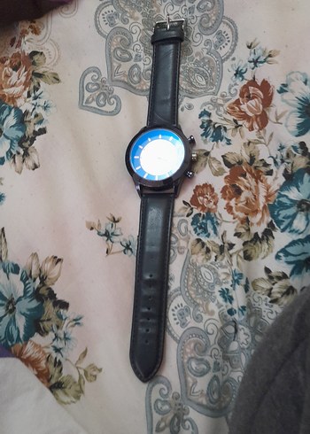 Koyu Mavi Deri Kayışlı Erkek Saat - Görsel 2