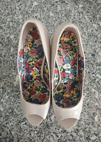 Renkli Desenli CANZONE Platform Topuklu Kadın Ayakkabı - Görsel 7