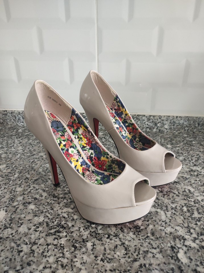 Renkli Desenli CANZONE Platform Topuklu Kadın Ayakkabı - Görsel 3