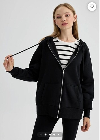 Oversize Fit Kapüşonlu Kalın Kumaş Hırka