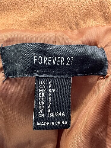 s Beden kahverengi Renk Forever 21 Deri Ceket %70 İndirimli.