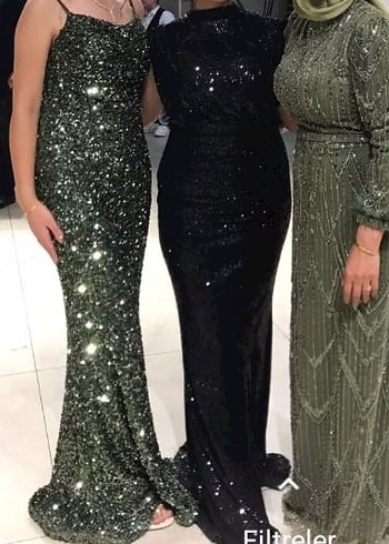 Siyah Drapeli Uzun Abiye Elbise - Görsel 2