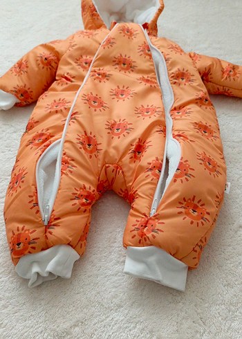 Turuncu Bağlama Desenli Bebek Tulumu - Görsel 6