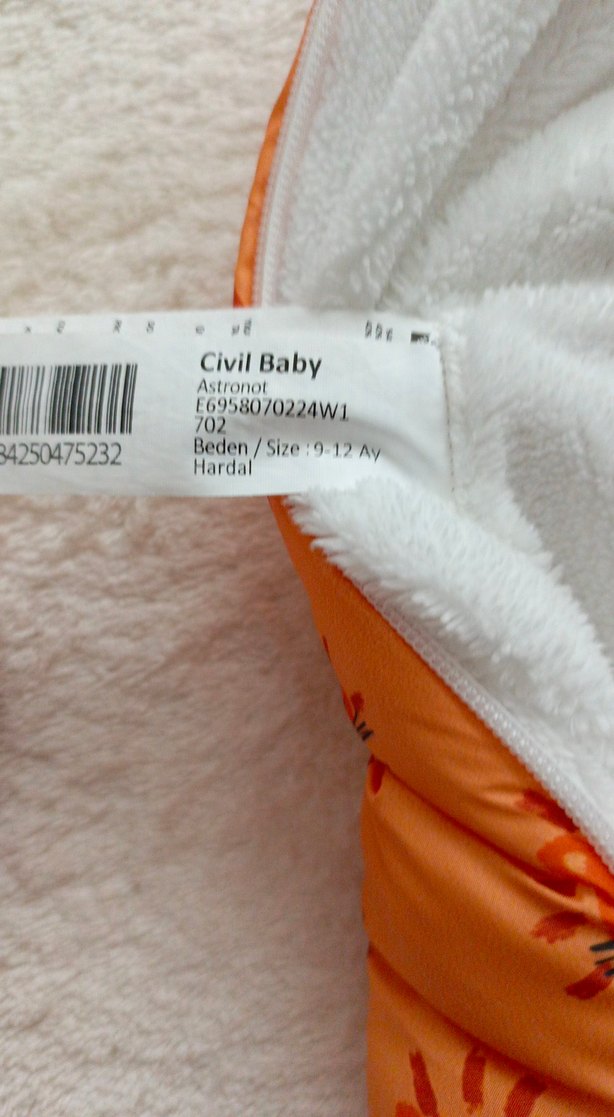 Turuncu Bağlama Desenli Bebek Tulumu - Görsel 3