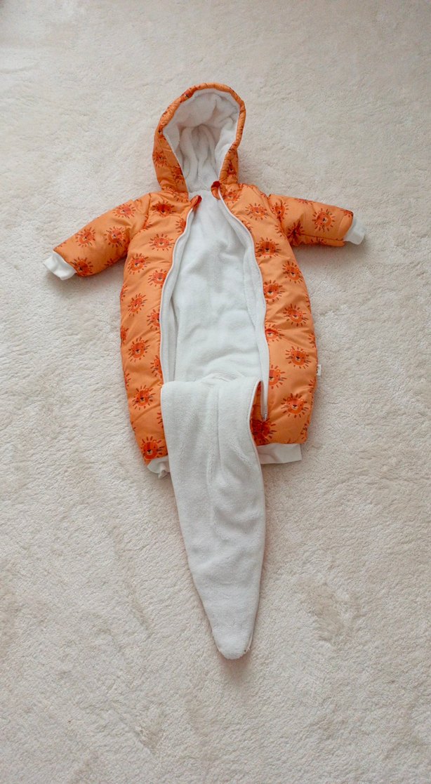 Turuncu Bağlama Desenli Bebek Tulumu - Görsel 2