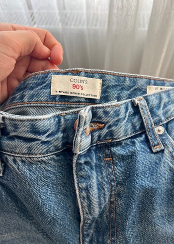 34 Beden Colins Erkek Mavi Bol Kesim Denim Pantolon
