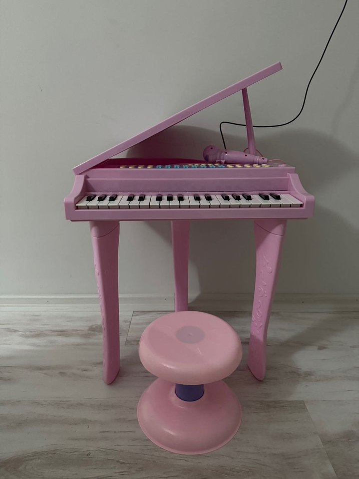 Vardem Mikrofonlu Mini Piyano 37 Tuşlu - Pembe - Görsel 2