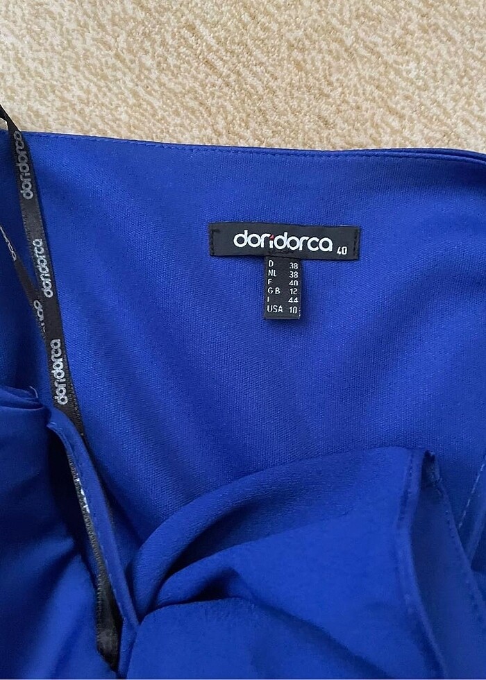 Saks mavisi gece elbisesi - Görsel 4