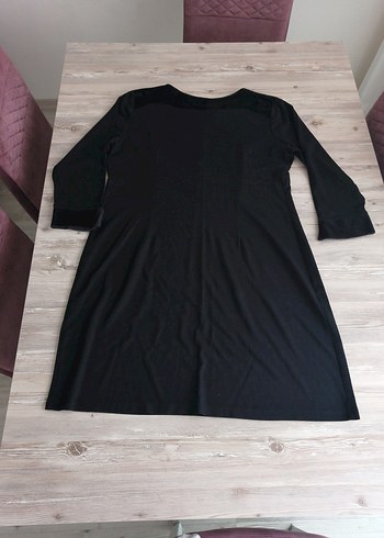 Uzun Kollu Siyah Nakışlı elbise, kışlık elbise - Görsel 5