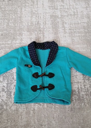 Turkuaz Düğmeli Erkek Çocuk hırka - Görsel 2