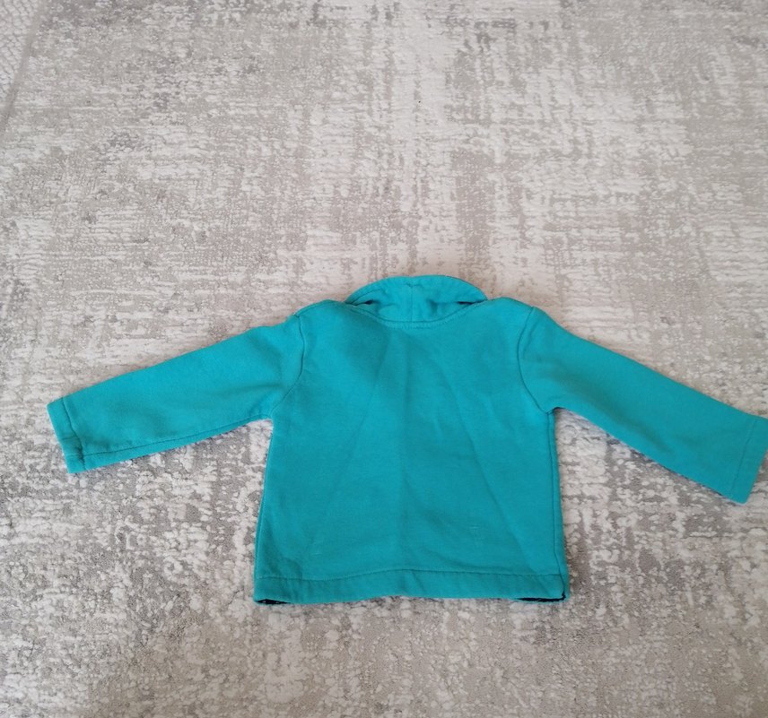 Turkuaz Düğmeli Erkek Çocuk hırka - Görsel 3