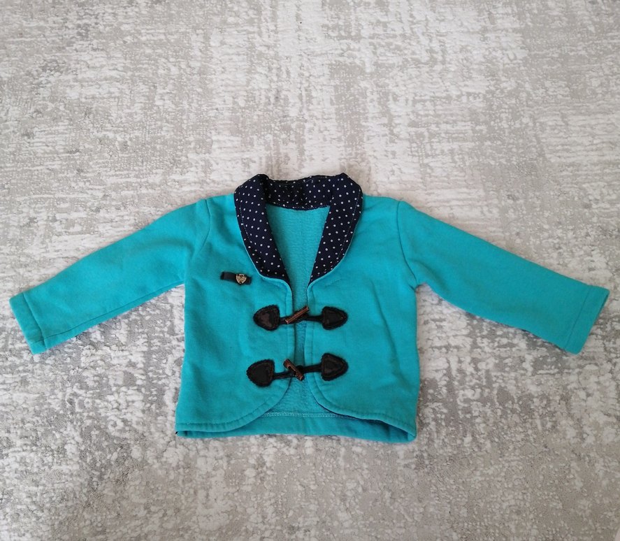 Turkuaz Düğmeli Erkek Çocuk hırka - Görsel 2