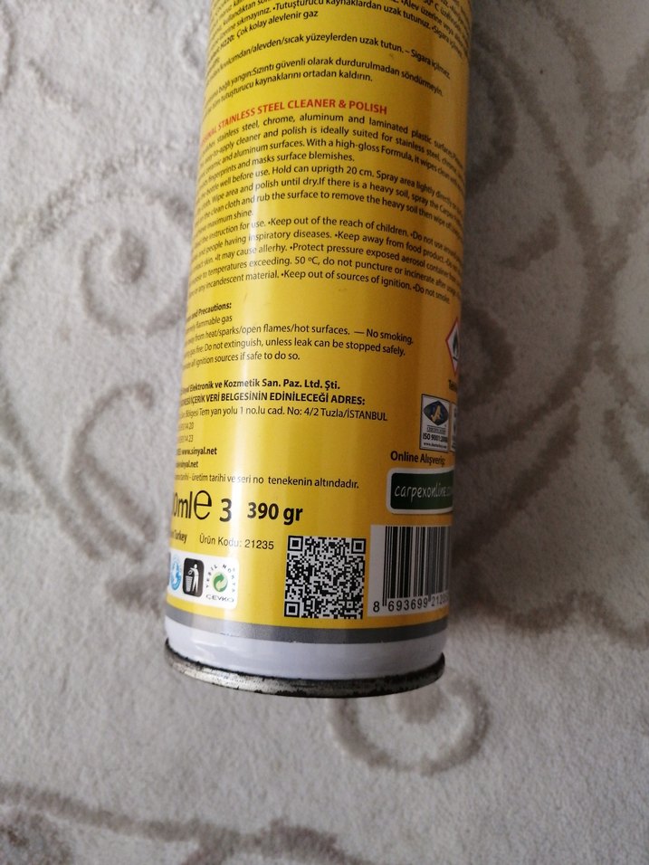Carpex Paslanmaz Çelik Temizleyici ve Parlatıcı - Görsel 4